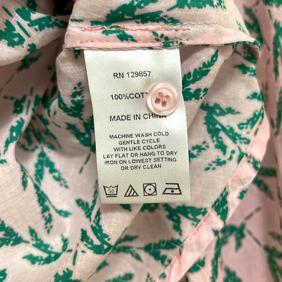 NWT The Shirt by Rochelle Behrens Pink and Green Print Logan Shirt - Picture 11 of 11